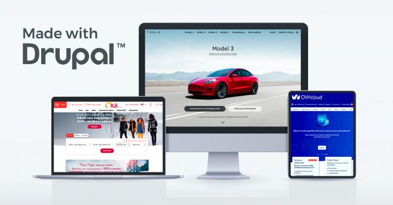 Exemples de marques célèbres dont les sites ont été réalisés avec Drupal.
